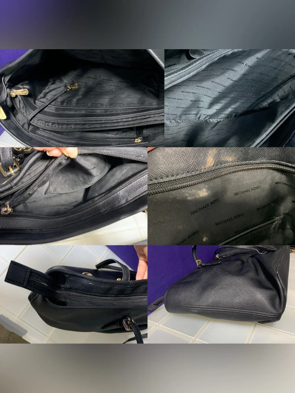 MICHAEL KORS Black Bag Bundle  — Travel Tote, Crossbody Hobo, Sloan Shoulder Bag